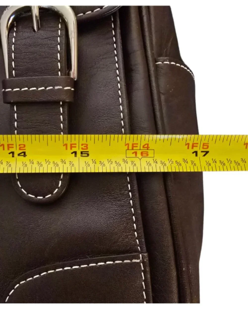 Levenger Genuine Leather Expandable Briefcase Laptop Shoulder Bag Dk Brown